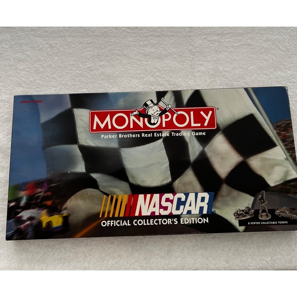 Monopoly NASCAR Collector Edition Board Game Parker Brothers w/ 8 Pewter Tokens